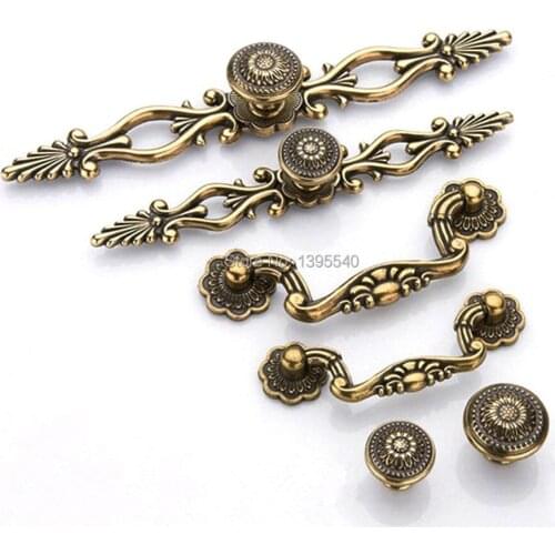 New 96mm Antique Cabinet Kitchen Handles Knobs Euro-Style Vintage Wardrobe Knobs Modern Kitchen Drawer Handles Bars Pulls