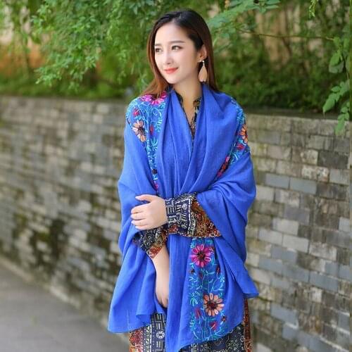 New Style Retro Sunscreen Shawl Female Women Ladies Beach Scarves Printing Pashmina FS0371