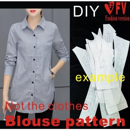 Clothing DIY paper pattern womens mid-length style shirt cutting drawing design structure drawing BCY-79