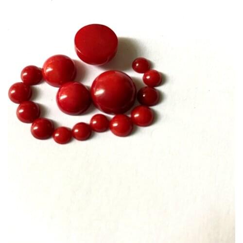 Wholesale 5pcs/Pack Natural Red Sea Bamboo Coral Cabochon Beads,3mm 4mm 5mm 6mm 8mm 10mm 12mm Round Cabochon Ring Face
