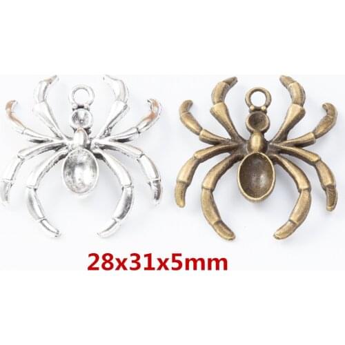 20 pieces of retro metal zinc alloy spider Pendant for DIY handmade jewelry necklace making 8209