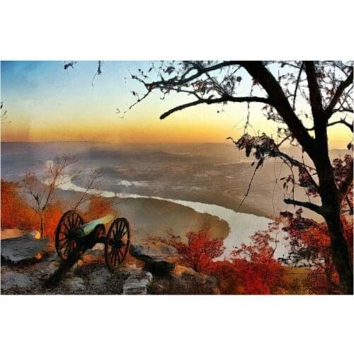 Full square Diamond embroidery cannon diy 5d Diamond Painting cross stitch landscape rhinestone pattern Home decoration stickers