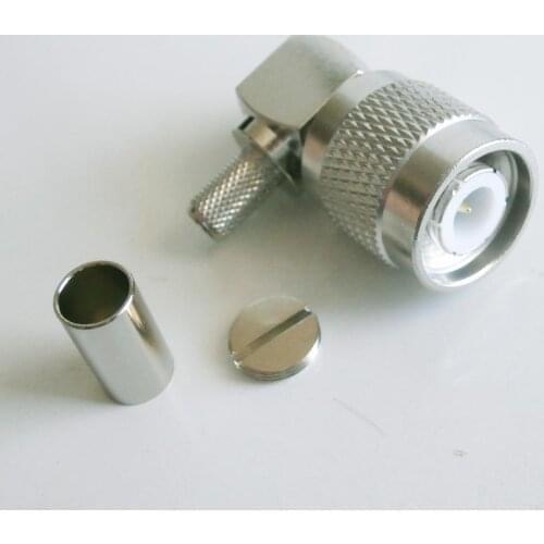 Connector Socket TNC Male Right Angle 90 Degree Crimp for LMR195 RG58 RG142 RG223 RG400 Cable Brass RF Coaxial Adapters