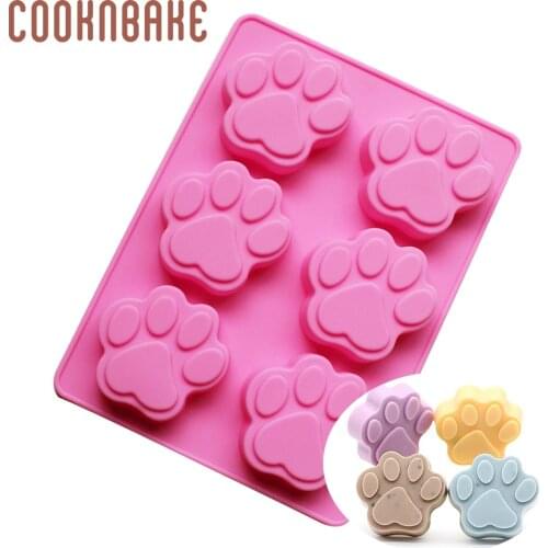 COOKNBAKE Silicone Mold for handmade soap cat paw biscuit cake pastry bakeware chocolate jello pudding mould DIY cake decoration