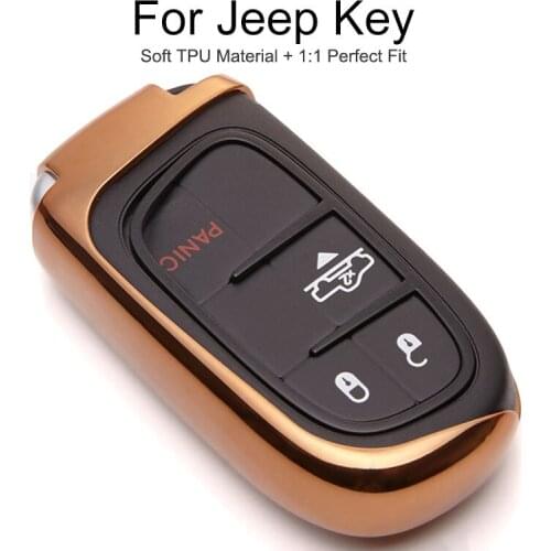 TPU Protection Car Key Cover Case For Jeep Liberty Renegade Compass Patriot Grand Cherokee Wrangler JL Key Chain Ring Styling