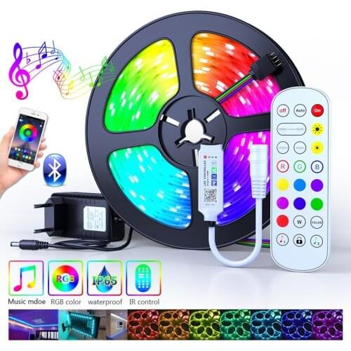 Yunexpress Led Strip RGB DC 12V Flexible Tape Led Ribbon Led Strip Light 5M 10M 15M 20M with Phone Bluetooth APP for Christmas