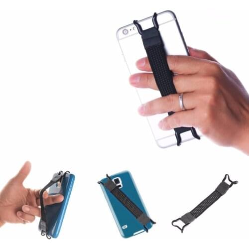 Universal Mobile Phone Holder Elasticated Strap And Strong Metal Bracket Back Finger One Hand Operation Anti-slip Accessories