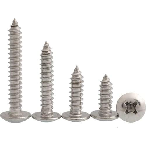 304 stainless steel screw big flat head cross self attack M5x20 10pcs