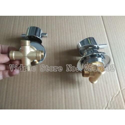 Customized 2/3/4/5 ways thread style split valve water tap, Bathroom barss faucet water separator shower room mixing valve