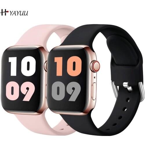 YAYUU Sports Strap for Apple Watch Bands 38mm 40mm 42mm 44mm Soft Silicone Replacement Strap for iWatch SE Series 6 5 4 3 2