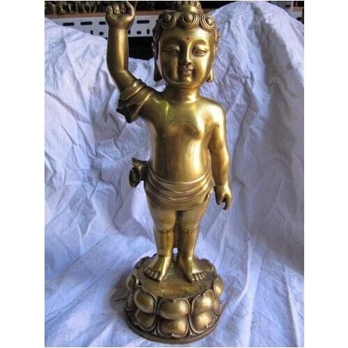 YM 314 PURE BRASS TIBET BUDDHISM BABY BUDDHA SAKYAMUNI STATU E