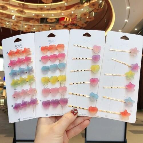 1PCS Fashion Fondant Heart-ShapedHair Rope CandyHairpin Summer Headdress Set Animal Star Cute Word Clip Duckbill Hairpin