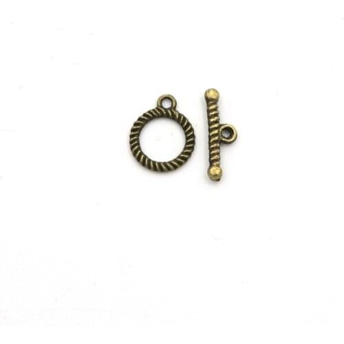 10set 4 Color Gold Silver Stripe Spiral Fastener Bracelet OT Toggle Clasps For Jewelry Making Bracelet Chain Diy Accessories