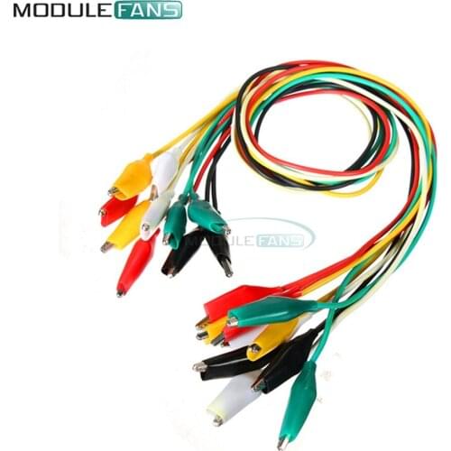 10pcs 50cm Double-ended Alligator Clips Test Line Crocodile Clips Cable Test Clamp Connector Wire Testing Wire