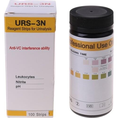 100Strips/bottle Leukocytes Nitrite pH Urine Test Strip Anti-VC Reagent Strips Urinalysis Tester Anti-VC Interference Ability