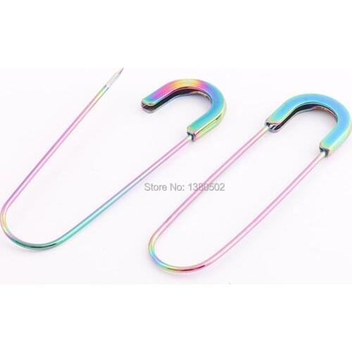 20pcs/lot 80mm Rainbow Color large brooch Pin Safety Pins kilt pins decoration for women Earring pins Garment bag Sewing Tool