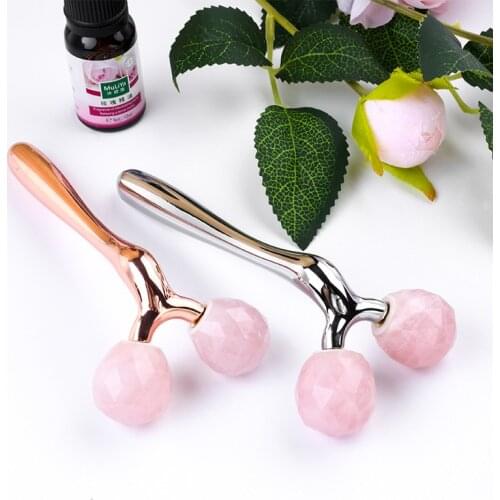 3D Massager For Face Skin Care Jade Roller Natural Facial Roller Rose Quartz Face Lift Jawline Beauty Products Anti Wrinkle