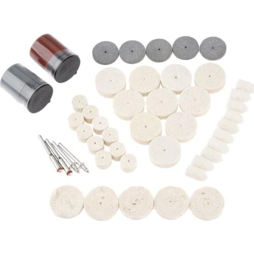 46Pcs Grinding Polishing Pad for Drill Rotary Tools Dremel Accessories Polishing Buffing Burr Wheel Kit for Metal Surface