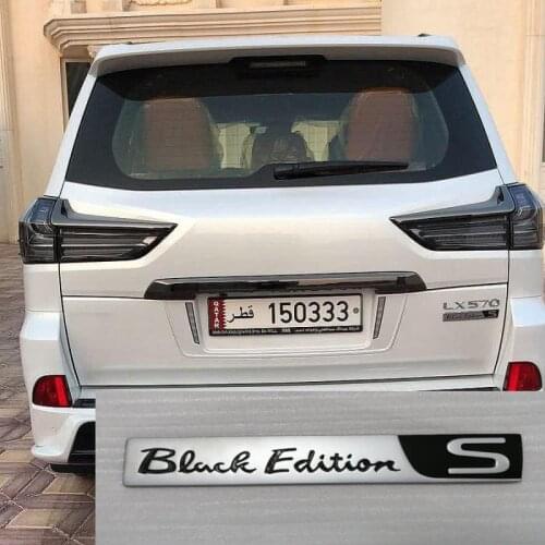 For Lexus LX570 Accessories 2008-2019 Car Rear Trunk Special Black Edition KURO S Emblem Badge Sticker Letter Rear Emblem