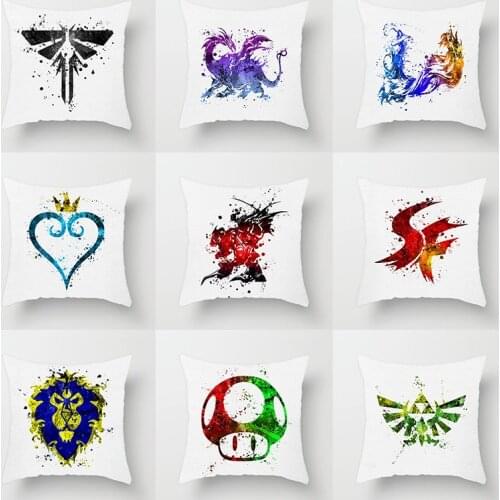 Watercolor Cushion Cover Lion tree letters pillowcase Abstract flower Decorative Pillow Sofa Pillowcase Cushions Pillowcover 45