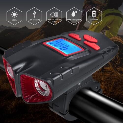 Wireless Code Watch Lamp with Horn Headlight Riding Equipment 500LM Bicycle Lights Lighting IPX6 Waterproof Bike Flashlight New