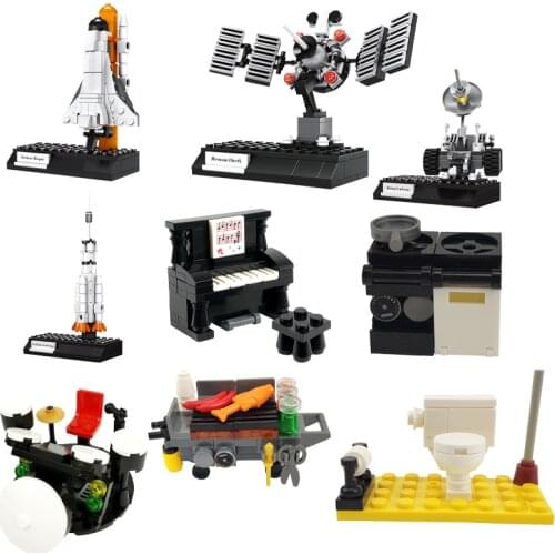 Locking City Rocket Signal Tower Weapon Piano Kitchen Utensils Compatible With Educational Building Blocks For Citys Accessories