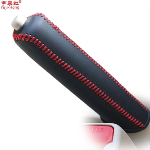 Yuji-Hong Car Handbrake Covers Case for TOYOTA YARiS L 2014-2016 Genuine Leather Auto Styling Black Handbrake Lever Grips Cover