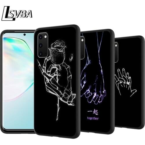 Minimalist Line Couple hand Anti-Fall Back Cover For Samsung Galaxy S20 Ultra Plus A01 A11 A21 A31 A41 A51 A71 A91 Phone Case