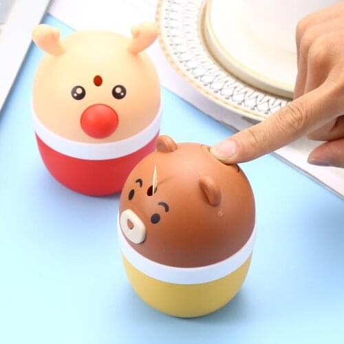 Ins Simple Home Pig Toothpick Holder Toothpick Holder Cartoon Automatic Toothpick Box Creative Dustproof Storage Toothpick Jar