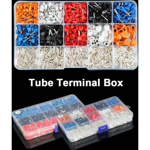 Dual Wire Tube Terminal Box Mixed Electrical Tubular Terminal Insulated Bootlace Ferrules Wire Connector Crimp Terminals Kits