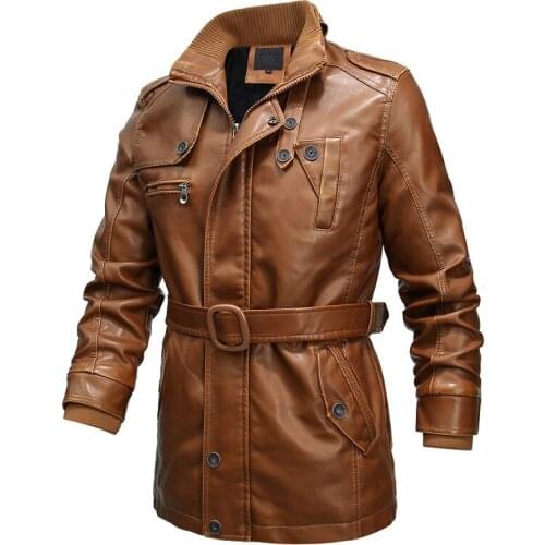 ERIDANUS Mens Windbreaker Autumn Winter Fashion Personality Washed Fashion Outdoor Motorcycle PU Leather Trendy Men Coat MWF017