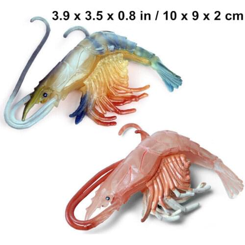 Krill Prawn Shrimp Figure Ocean Animal Model Collector Kid Gift Simulation Shrimp Squid Ocean Animal Model Figurine Table Decor