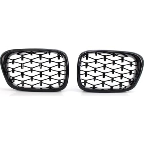 Gloss Black Diamond Meteor Front Kidney Grille for BMW E39 M5 99-03 5 Series