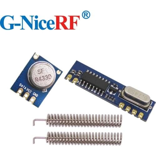2sets/lot 433MHz ASK RF Module Kit(2pcs STX882 Transmitter + 2pcs SRX887 Receiver +4pcs Nickel Plated Spring Antenna)
