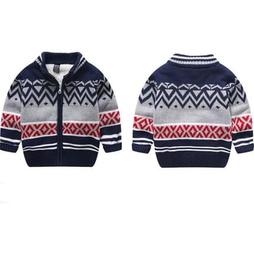 Korean boy sweater cardigan thick coat