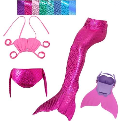 Girls Swimming Mermaid Tails Children Ariel Bathing Suit 3pcs/Set 8 colors Swimmable Mermaid Tail Cosplay Costumes