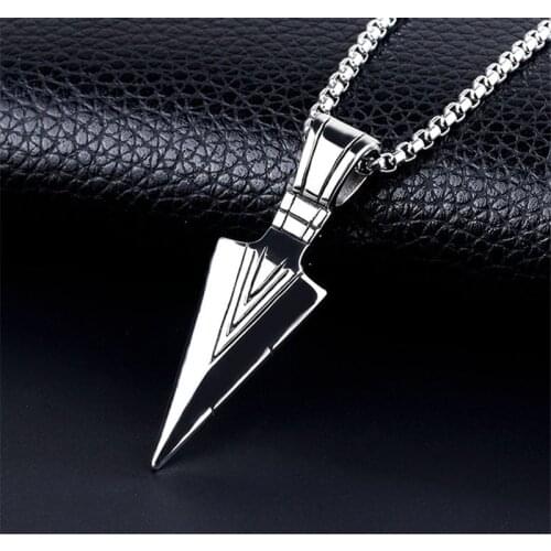 Black Gold Silver Color Arrow Head Pendant Hip Hop Punk Gift For Men Long Chain Necklaces Women Mens Necklace Fashion Jewelry