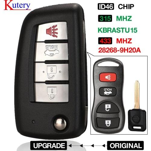 Kutery 4 buttons Modified Flip Remote Car key New style 433/315Mhz For Nissan Qashqai Sunny Sylphy Tiida X-Trail March Sentra
