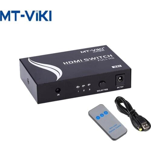 MT-VIKI HDMI Switch 3 Input 1 Output Port Selector Support 3D And 1080P with IR Remote Controller MT-SW301-MH