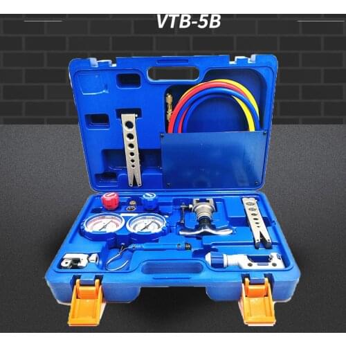 Refrigeration Integrated flaring tool kits VTB-5B Refrigeration tool set Expander set With R410A refrigerant pressure gauge