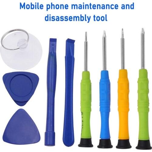 9 in 1 Mobile Phone Repair Tools Tri-wing Pentalobe Screwdriver Set for Android Phone Disassemble Open Pick Spudger Suction Cup