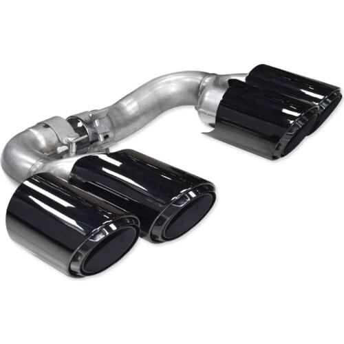 1 Pair Black 304 Stainless Steel Car Exhaust Tip Silver Muffler Tip For Porsche Cayenne Hybrid Car 2018-2020 Tailpipe