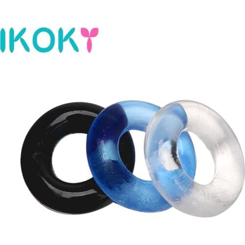 IKOKY Sex Products Silicone Delay Ejaculation Cock Ring Penis Ring Sex toys for Men Male Chastity Penis Sleeve 3 pcs/set