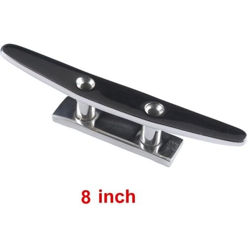 1 Pc Low Flat Cleat 316 Stainless Steel 2 Hole Hardware For Marine Boat Deck Rope Tie 4" 5" 6" 8" for All Chandlery Applications