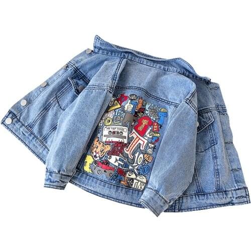2021 Autumn Winter New Girls' Coat Childrens Long Sleeve Mens Womens Baby Fashionable Denim Jacket Casual Top Windbreaker