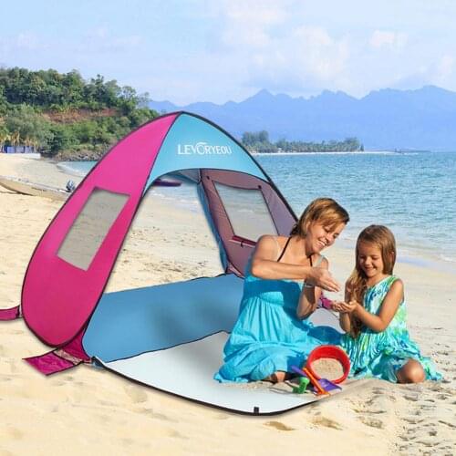Waterproof Beach Tent Pop Up UV Protection Baby Sun Shelter Sunshade Easy Setup Outdoor Travel Camping Portable Tent with Bag