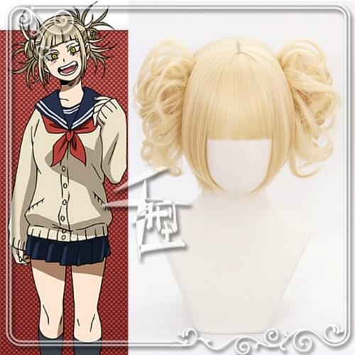 Cosplay My Hero Academia Milk Gold Wig Boku No Hero Academia Himiko Toga JK Curvy Head Costume Prop Cosplay Headwear Wig
