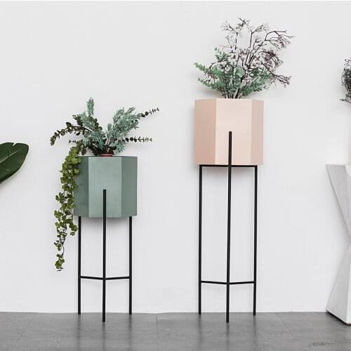 British crown Nordic wrought iron flower stand home balcony indoor flower stand rack green flower shelf plant stand pot rack