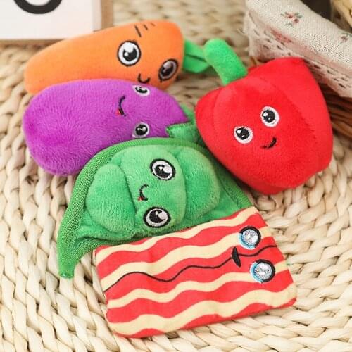 Colorful Vegetable Series Plush Toys Cartoon Pea Chili Carrot Bacon Eggplant Plushie Stuffed Dolls Cute Room Decoration 10cm