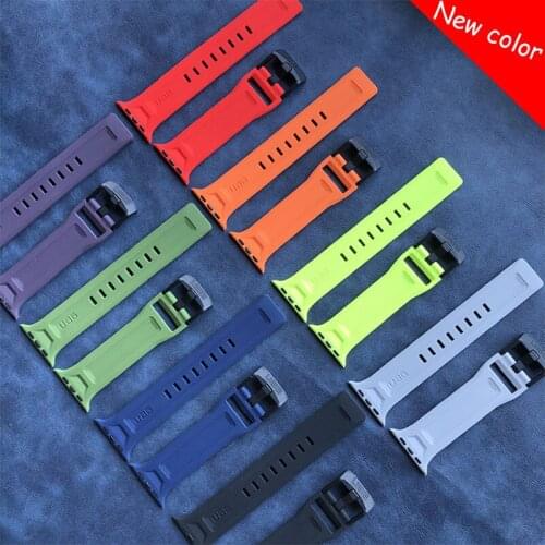 High quality silicone strap for Apple Watch band 44/42mm 40/38mm meteorite two-color bracelet apple watch series 6 SE 5 4 3 2